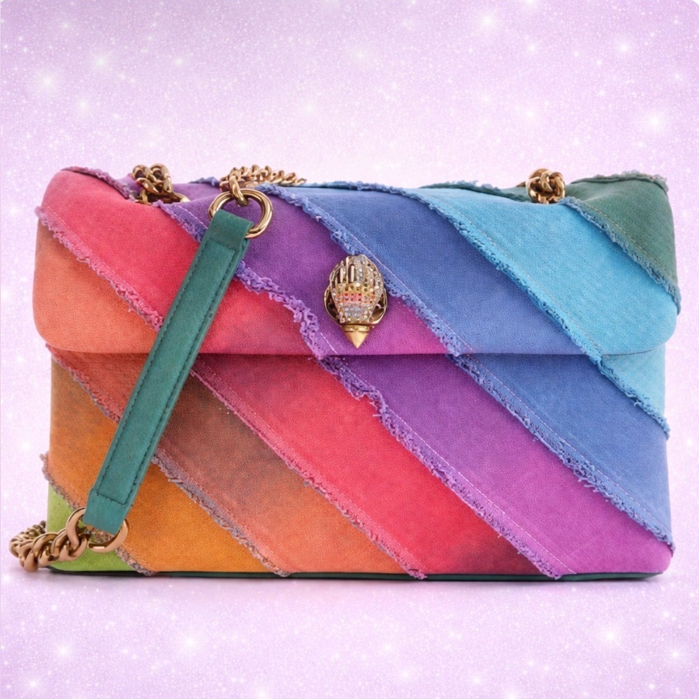 Kurt Geiger NWT Rainbow Denim Kensington Crossbody Bag